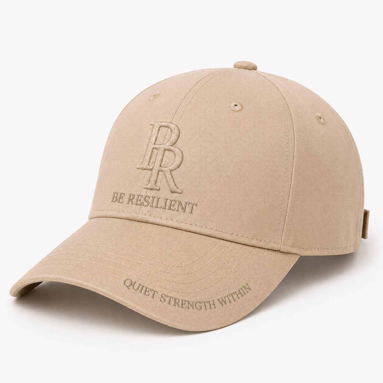 Be Resilient 100% Cotton Twill Baseball Cap - Beige