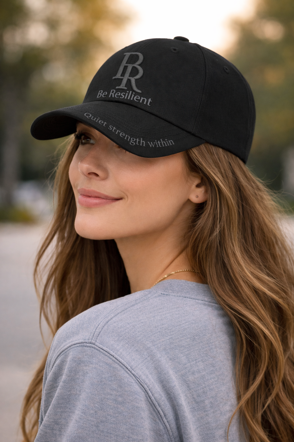 Be Resilient 100% Cotton Twill Baseball Cap - Black