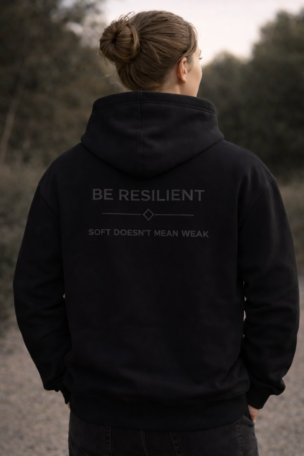Be Resilient 100% Cotton Hoodie - Black
