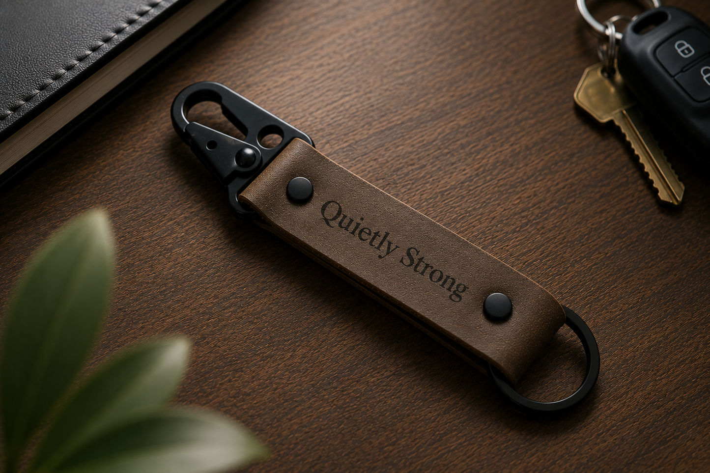 Be Resilient Signature Keychain - Dark Brown