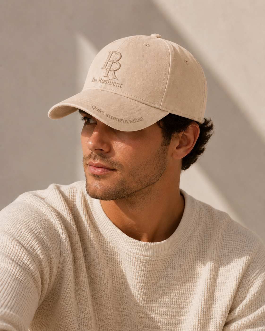 Be Resilient 100% Cotton Twill Baseball Cap - Beige