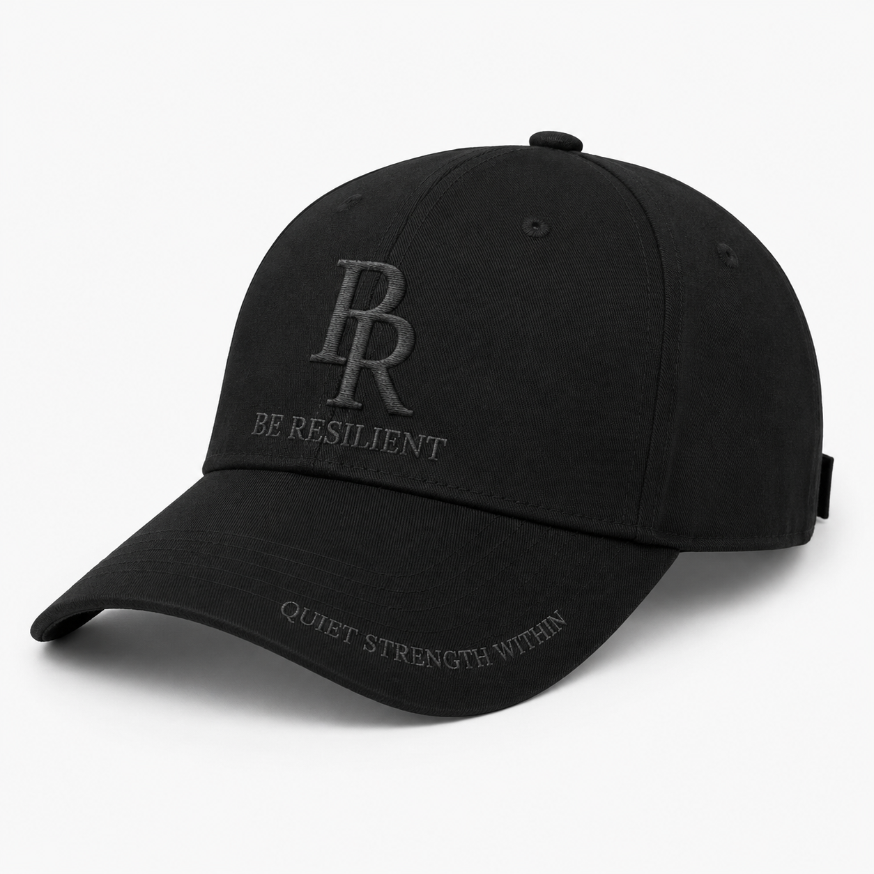 Be Resilient 100% Cotton Twill Baseball Cap - Black