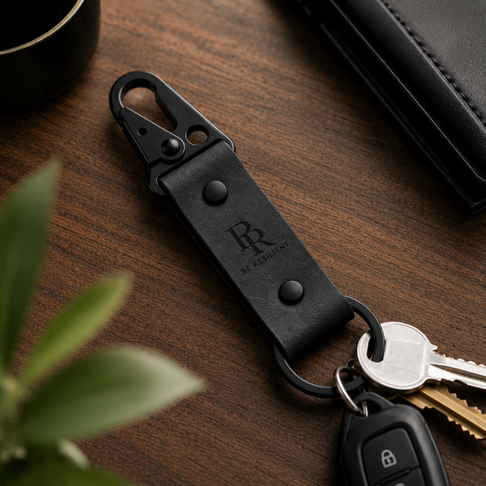 Be Resilient Signature Keychain - Dark Brown