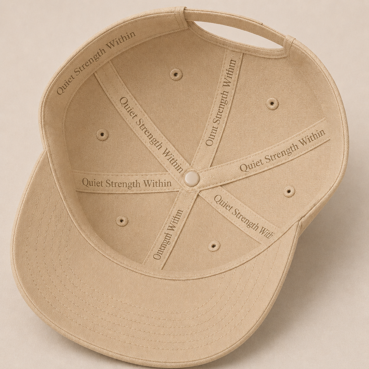 Be Resilient 100% Cotton Twill Baseball Cap - Beige