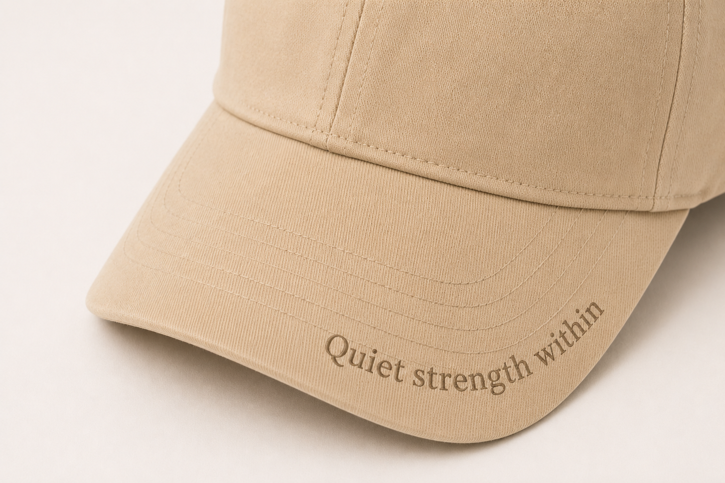 Be Resilient 100% Cotton Twill Baseball Cap - Beige