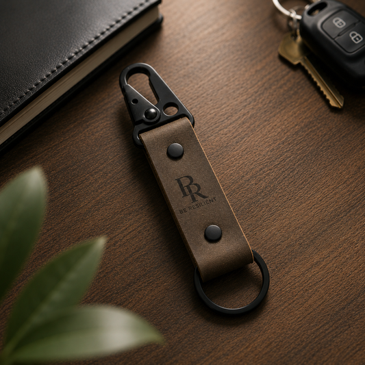 Be Resilient Signature Keychain - Dark Brown