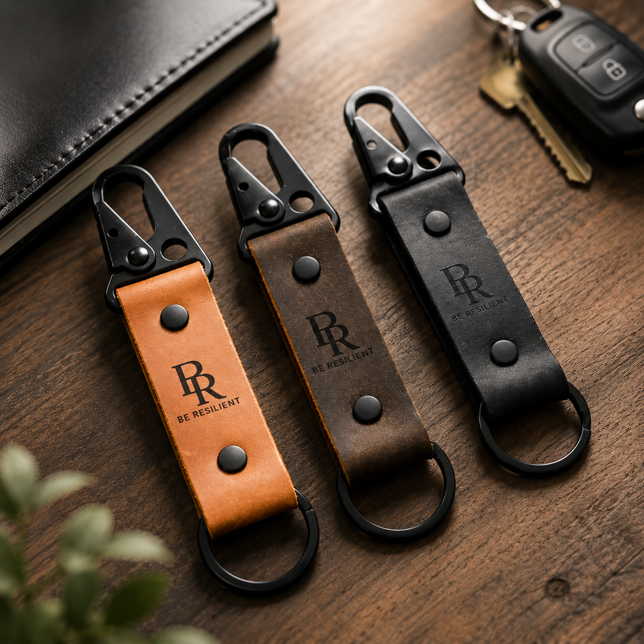 Be Resilient Signature Keychain - Tan