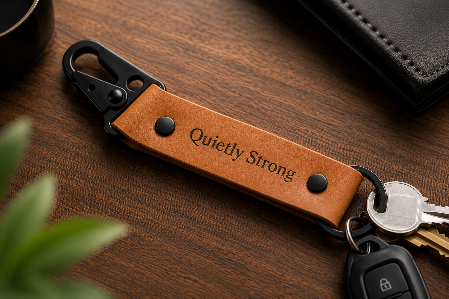 Be Resilient Signature Keychain - Tan